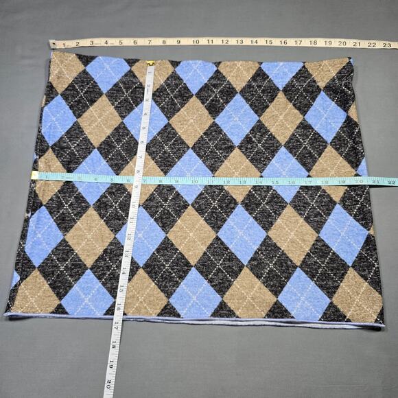 Divide Blue Black Knit Argyle Mini Skirt Stretch Tube Pencil Unlined Women's XL - Picture 3 of 7